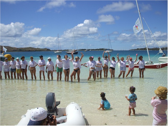 ... and a Wet T-Shirt competition (including a male entrant cheating again!). Christine is near the right end.
