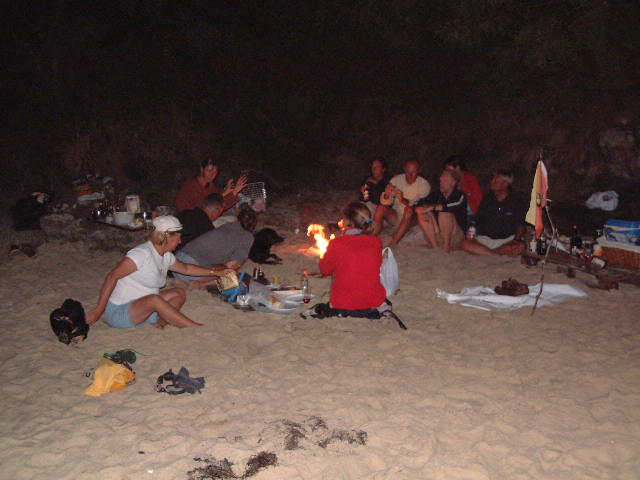 BBQ on the beach at Portosin with the crews from Tadorna, Anna and Zilver including Mais.