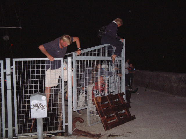 We returned to the marina late one night and discovered the gates had been locked!