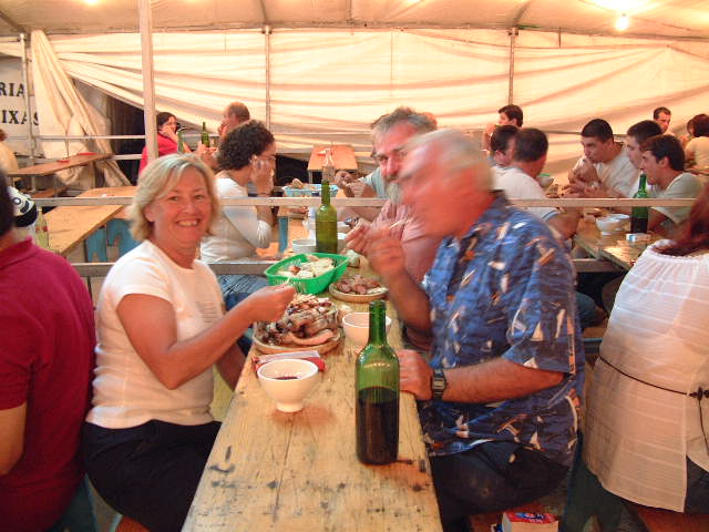 Boiled octopus was the speciality at the fiesta at Muxea!