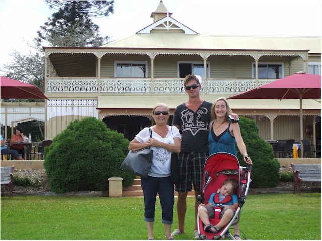 Pippa and Xavier with Murray and Christine at Mooloolaba north of Brisbane last Christmas...