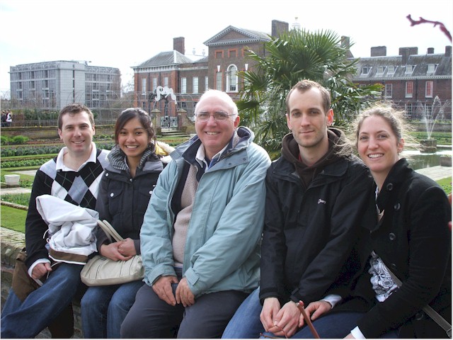 
We can at last take a trip back to the UK - Keith with Emily & Jon and Rob & Jas in Hyde Park, London.

