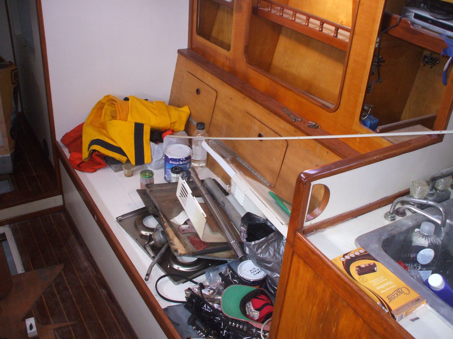 What a mess - but we hope to start putting the boat back together soon...