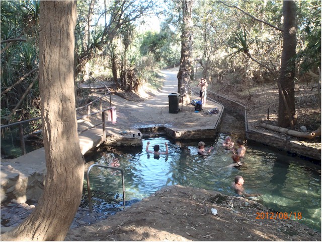 Katherine's Hot Springs were only luke warm (thankfully since air temperature is usually above 35 degrees), but the water was crystal clear.