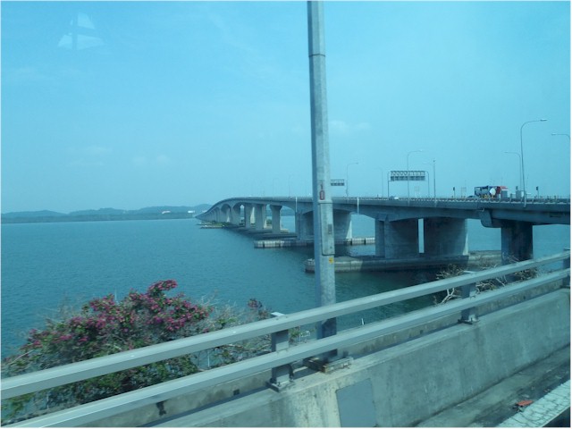 The causeway between Singapore and Malaysia.
