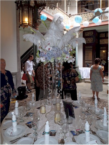 The inner courtyard of the Mansion was beautifully decorated for the wedding reception.
