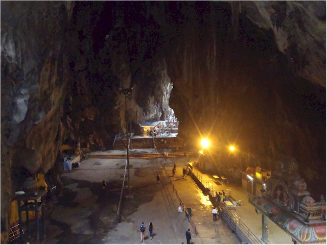 The limestone cavern is immense and houses several separate temples.