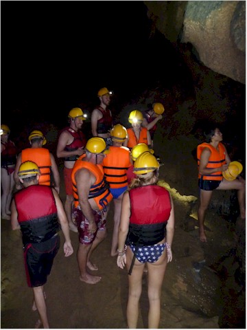 
... pot-holing through another cave...
