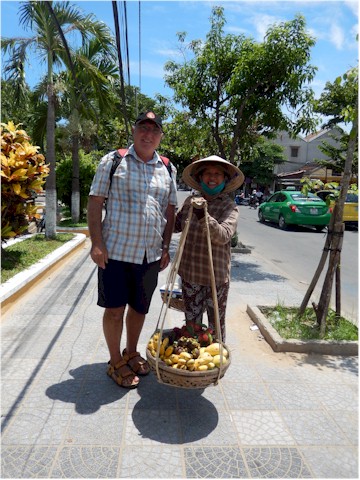 The street vendors carry very heavy loads...
