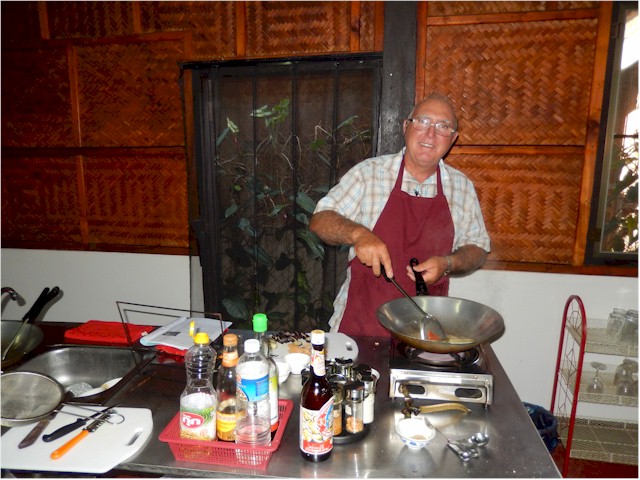 Keith did a cooking class at the restaurant, which he enjoyed.
