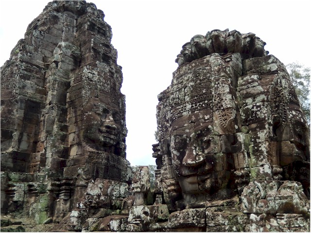 The Bayon has some 216 enormous coldly smiling faces...
