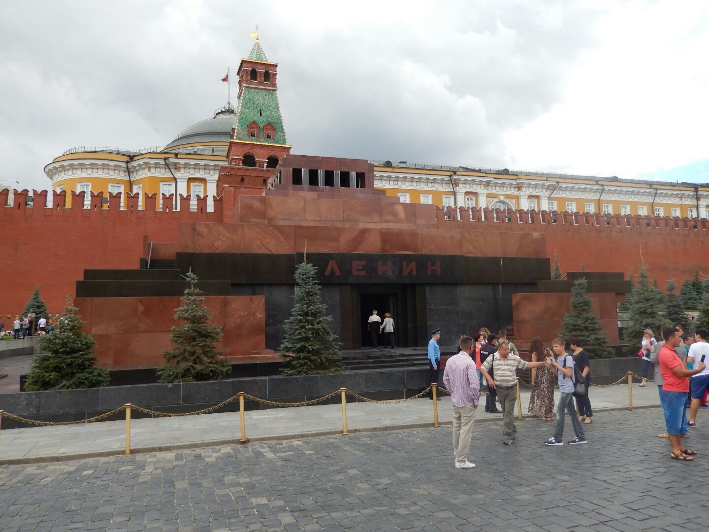 The imposing entrance to Lenin's tomb.