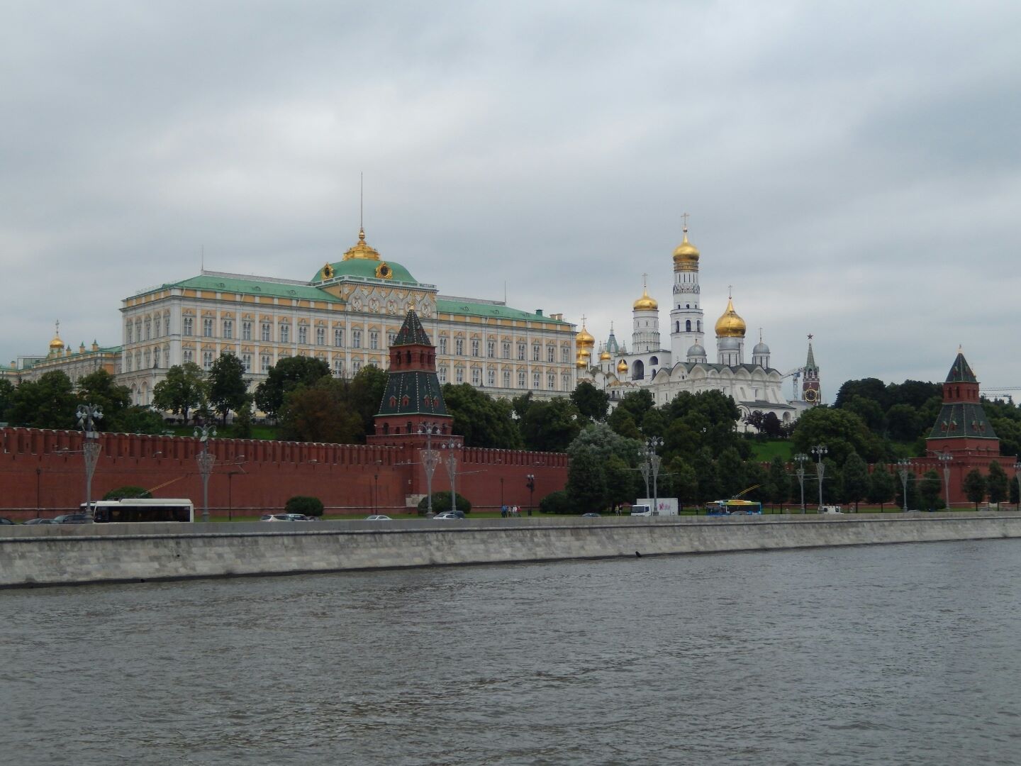 View of the Kremlin from across the Moskva River.