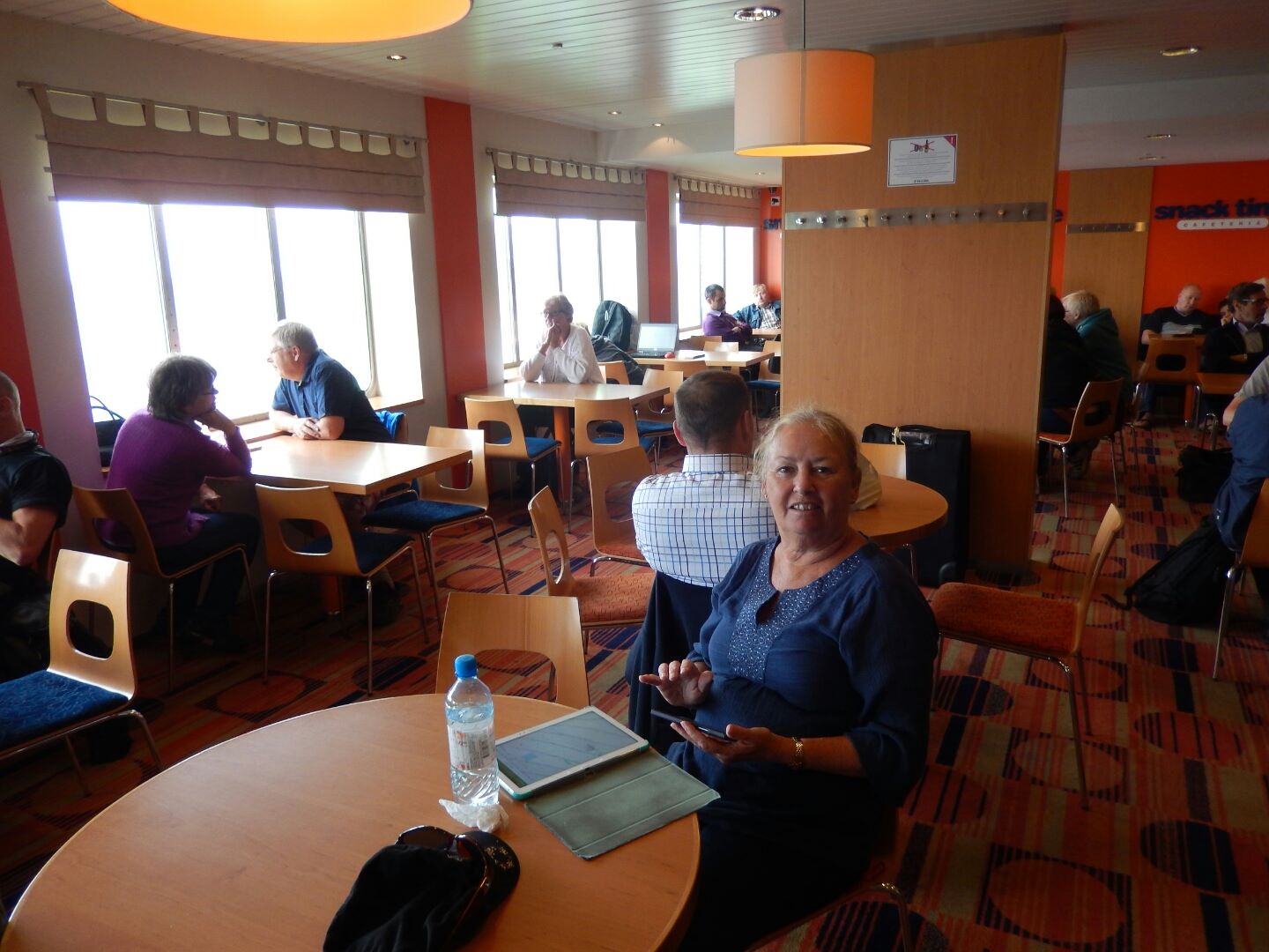 On board the ferry.