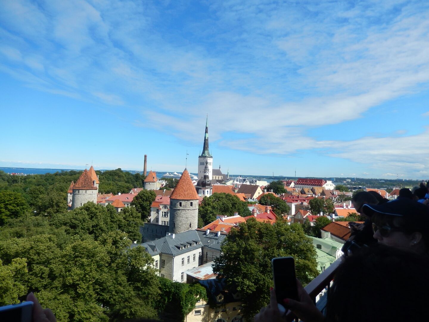 View of the city from Toompea Castle on Toompea hill. Today the Castle houses the Parliament of Estonia.
