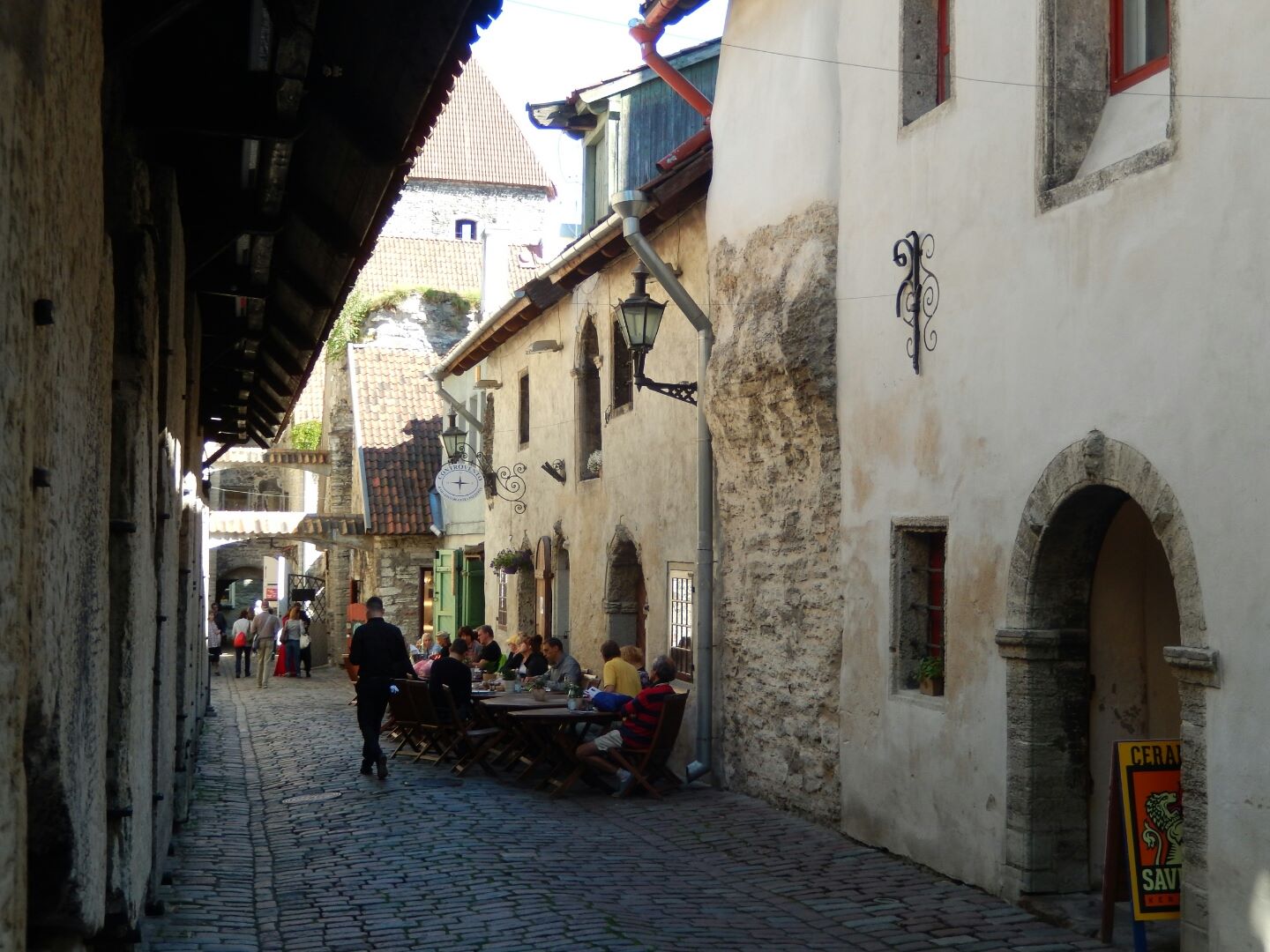 The cobbled streets in the Medieval part of town.
