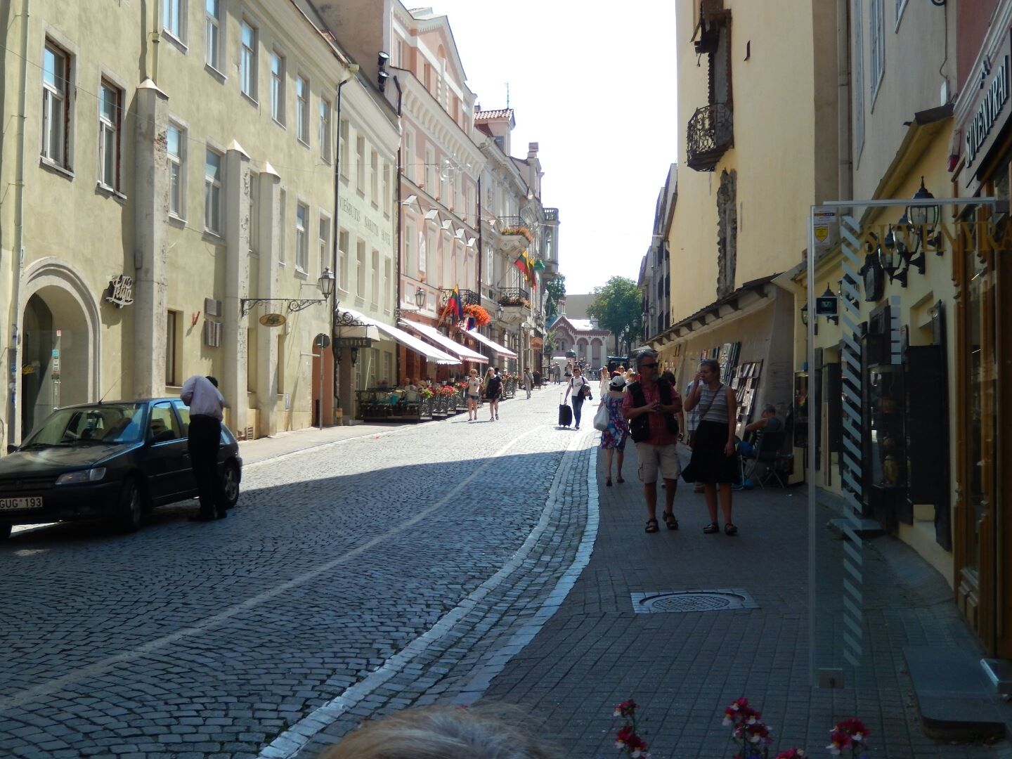 We stroll back to our hotel through the cobbled streets of Vilnius...
