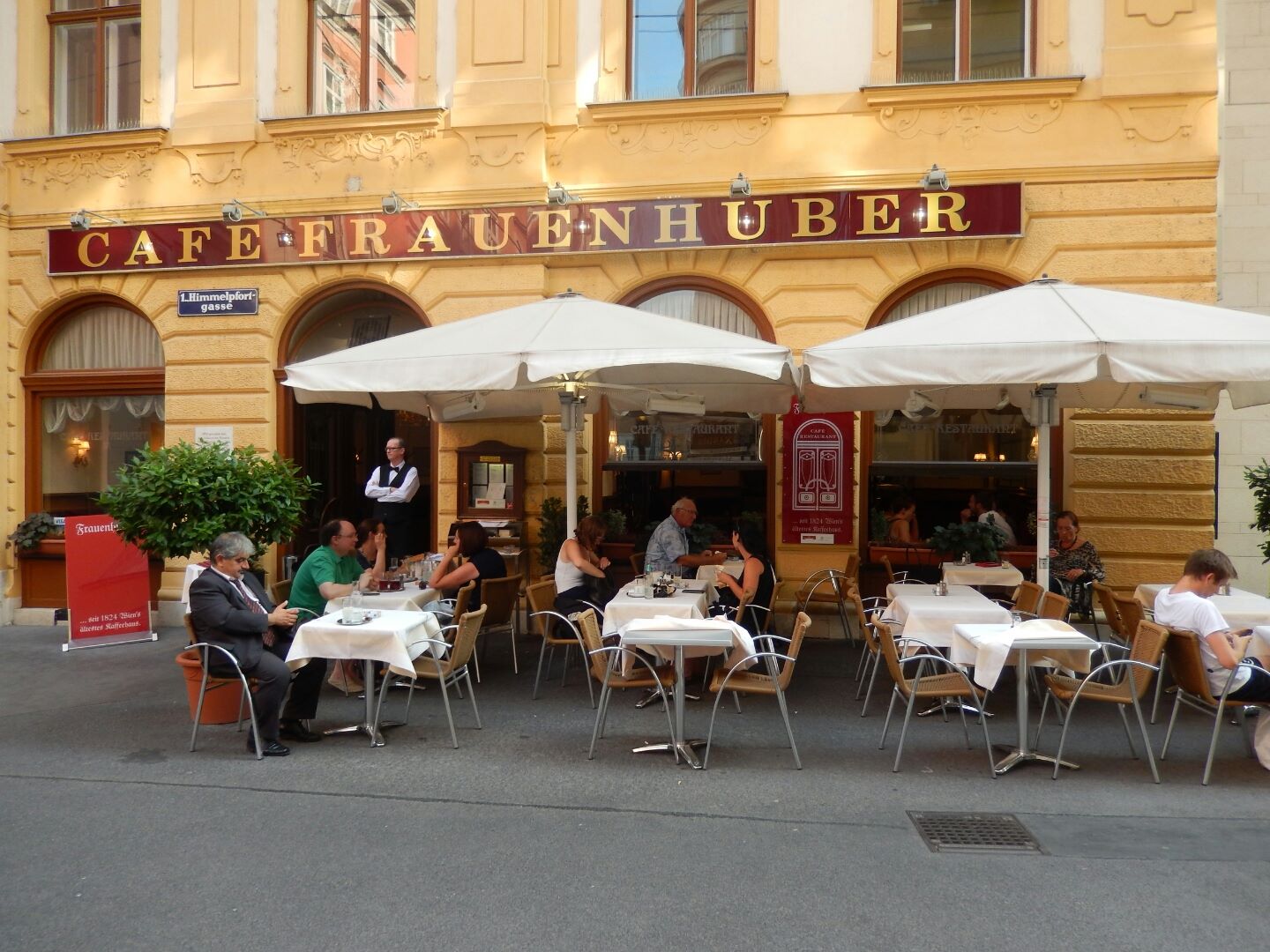 We had a great time in Vienna, coffee with Sachertorte, a local scrumptious cake, served by formally attired waiters.
