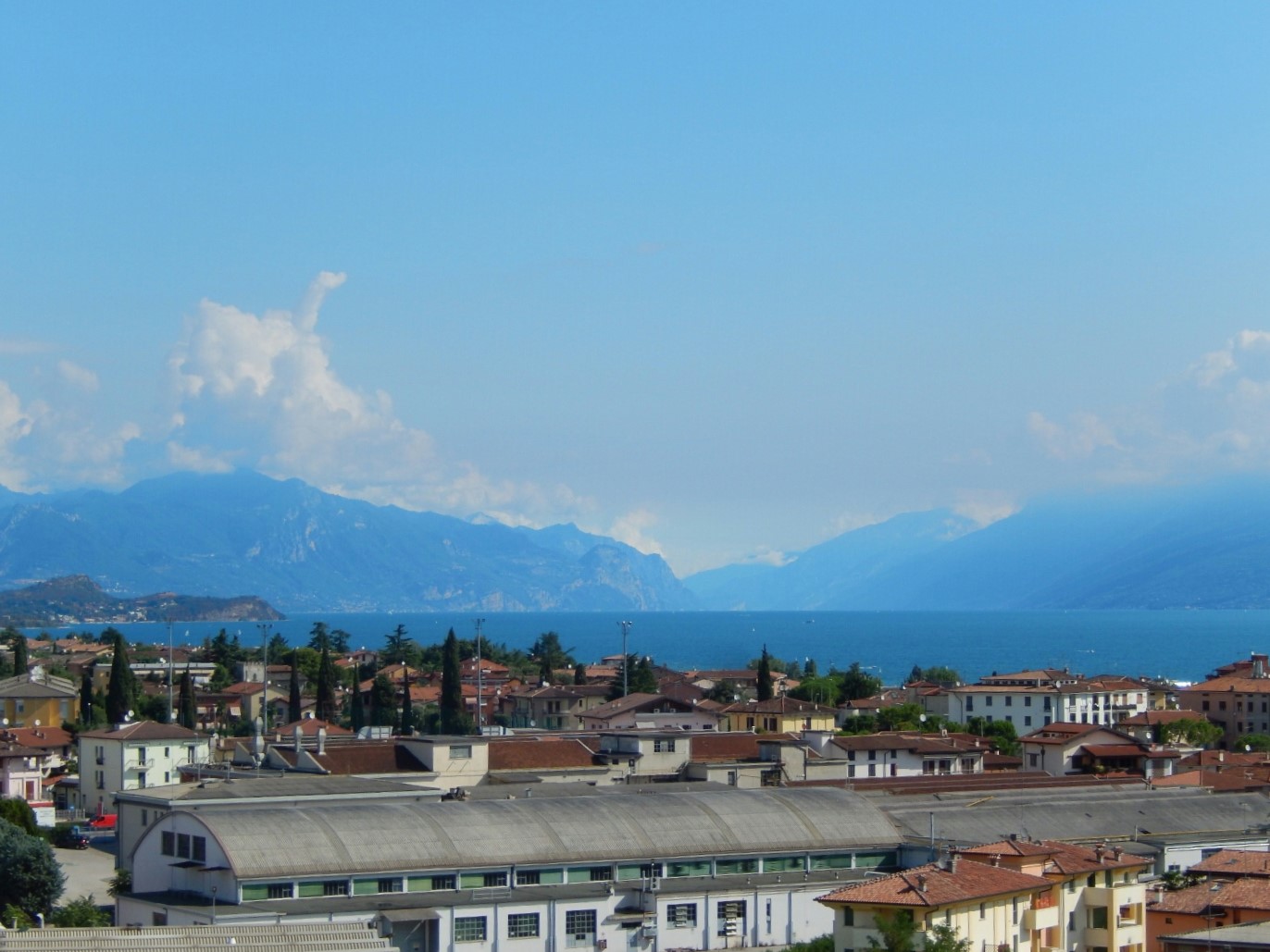 Lake Garda as the train from Verona heads to Milan.

