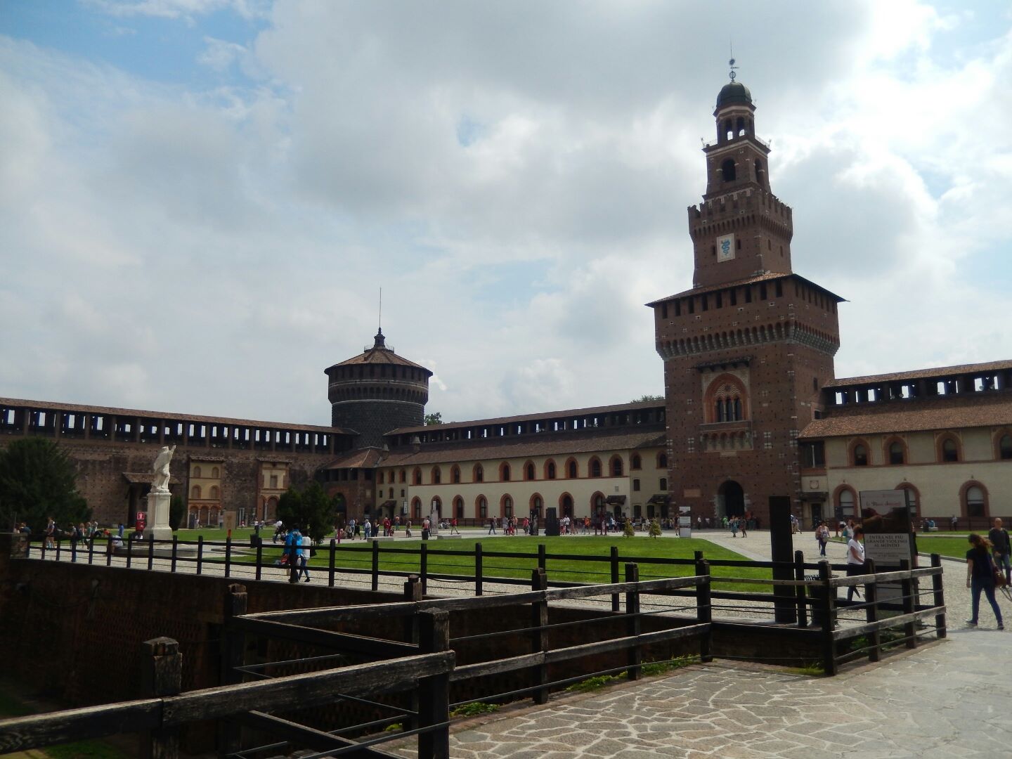 Castle Sforza in Milan. It was built in the 15th century by Francesco Sforza, Duke of Milan, on the remnants of a 14th-century fortification.
