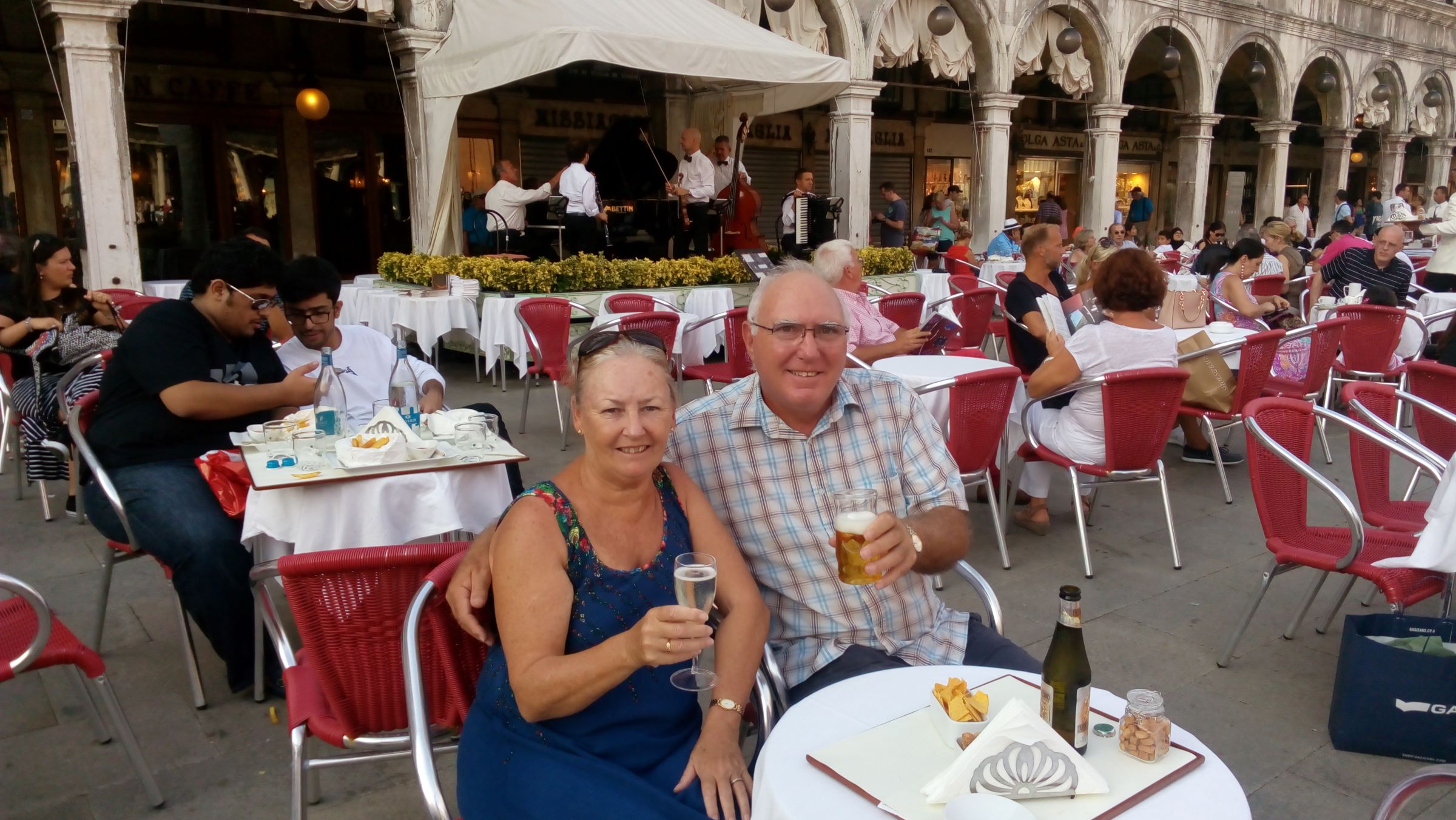 A $50 sundowner in St Mark's Square added to the experience!
