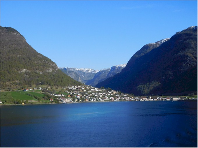 Departing Flam, looking back up the fjord.