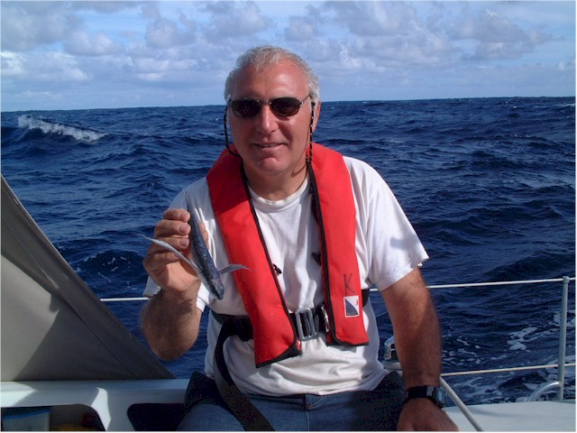 Our first flying fish found on deck in the morning...

